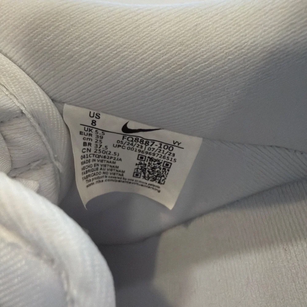 Nike Air Force 1 White Leather Studded Women's Sneaker - Picture 4 of 6